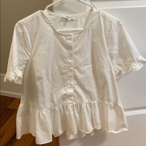 White Peplum Madewell Top